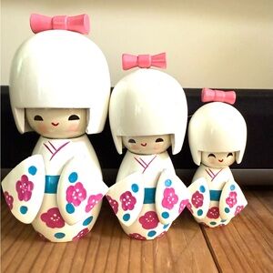 Japanese Kokeshi Doll Set - Handmade